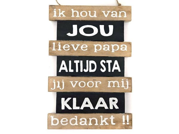 tekstbord ik hou van jou lieve papa *8122