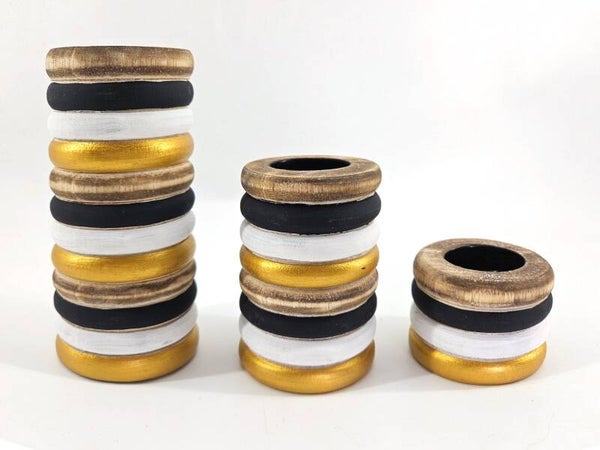 waxinehouder h. set=3 ribbels *8178