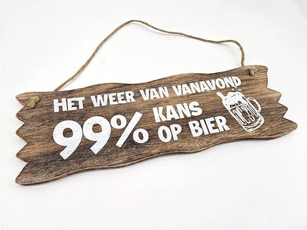 bord hangend XL het weer van vanavond bier *8206