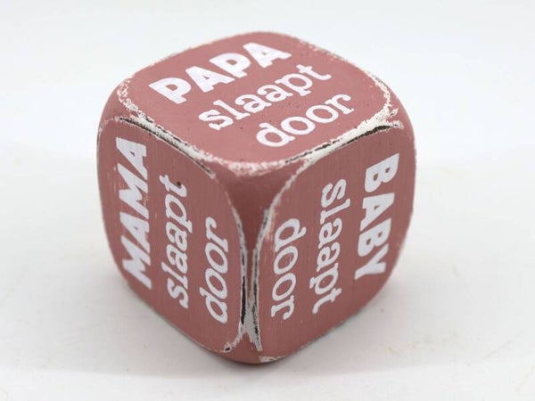 dobbelsteen  mama, papa, baby slaapt door *8272