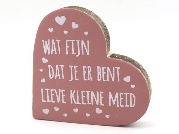 teksthart M wat fijn dat je er bent lieve kleine meid *8276