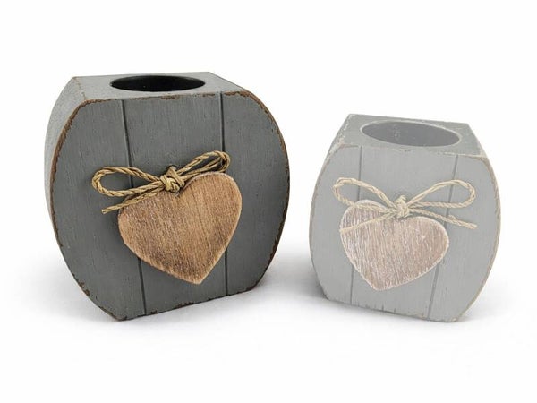waxinehouder rond + hart M *8329