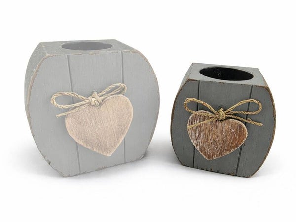 waxinehouder rond + hart S  *8330