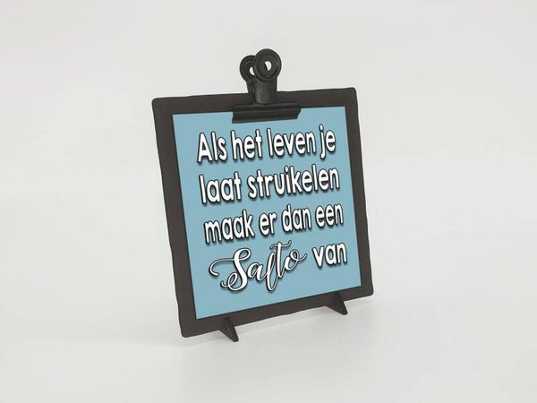 klembordje zwart met wenskaart salto *24061