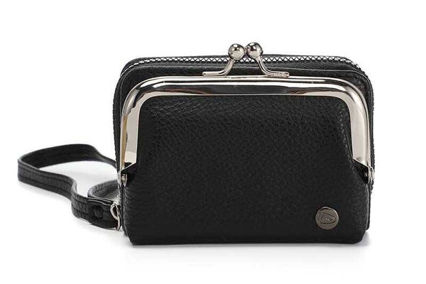 Black portemonnee met knip Vigo