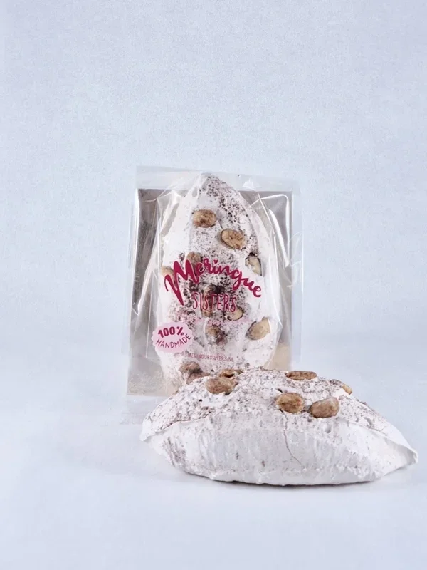 Meringue chocolade - karamel - pinda scooped klein