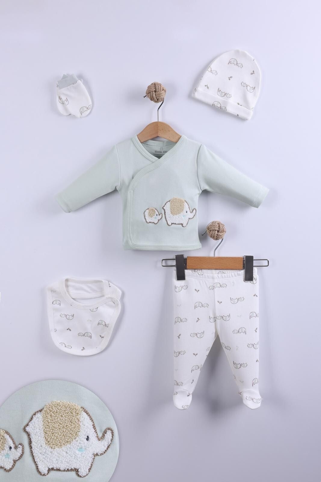 5-dlg giftset olifantje, mint