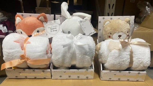 Kadodoos knuffel met dekentje