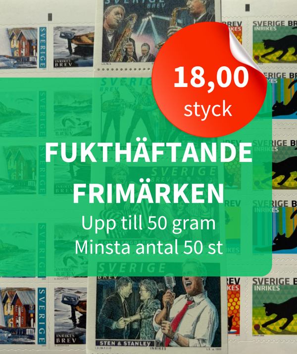 Fukthäftande frimärken (50 gram)