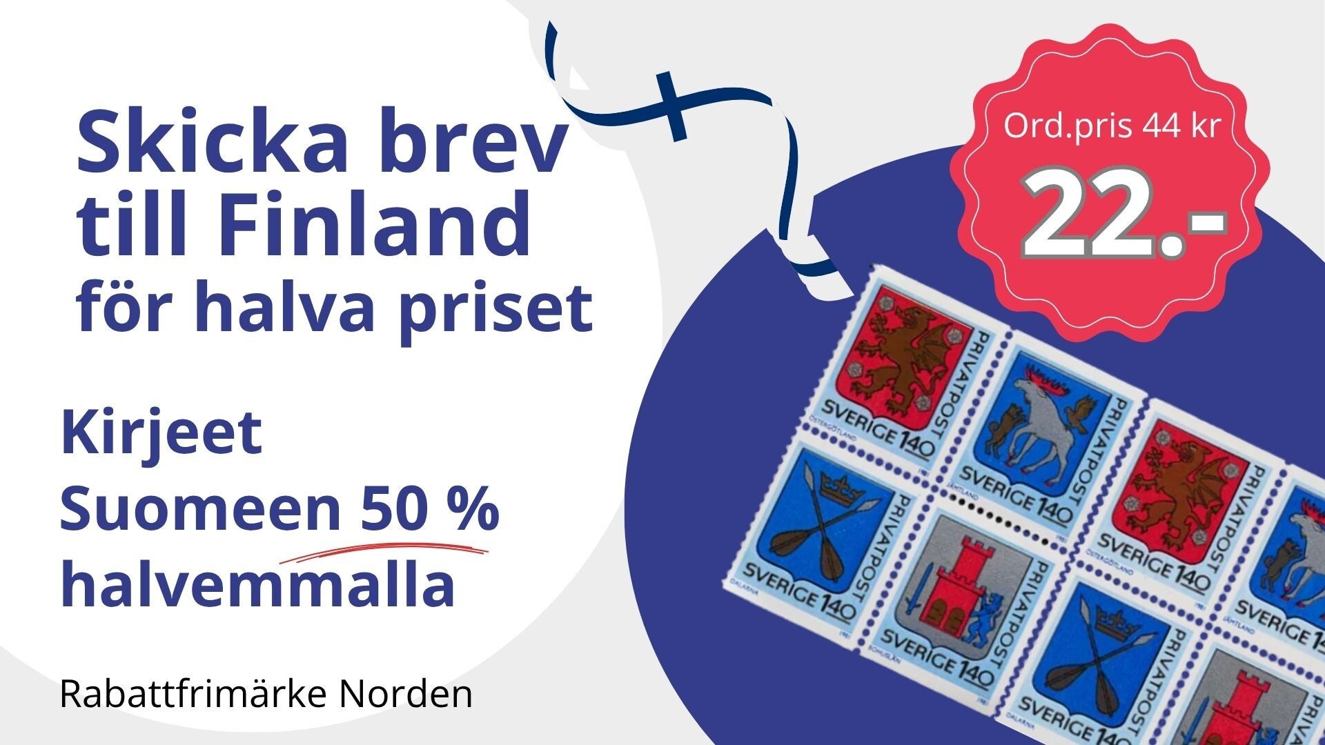 Brev till Finland för halva priset