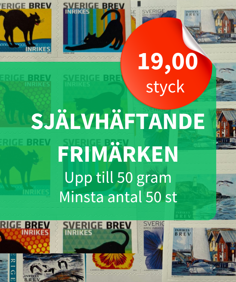 Självhäftande frimärken (50 gram)
