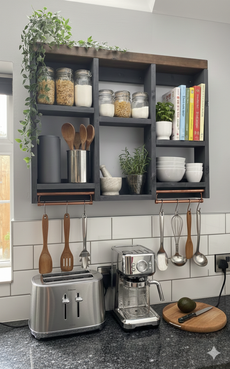 Handmade wall mounted storage unit