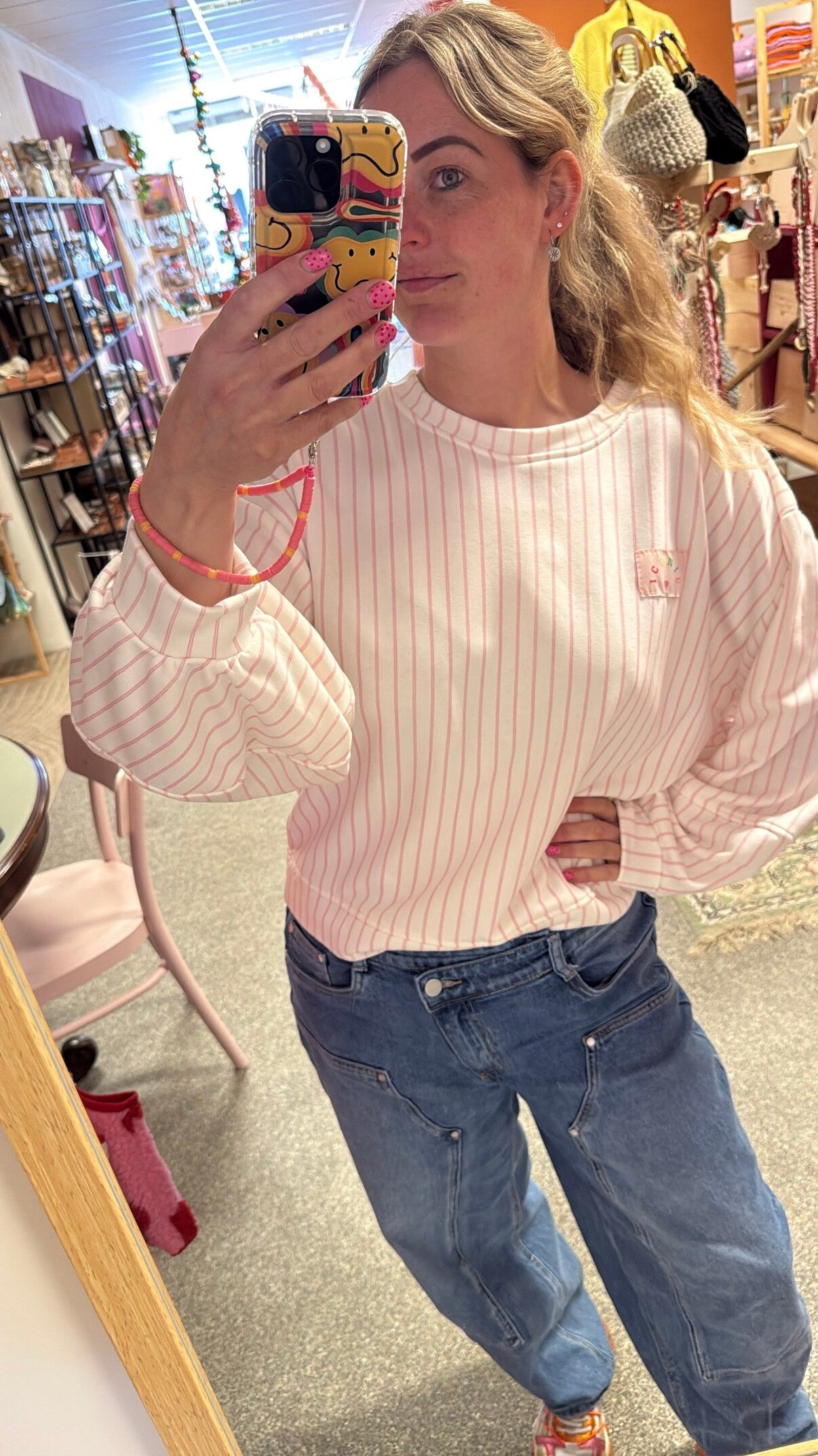 Sweater dunne streep