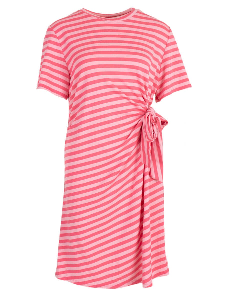 Jurk streepjes - roze