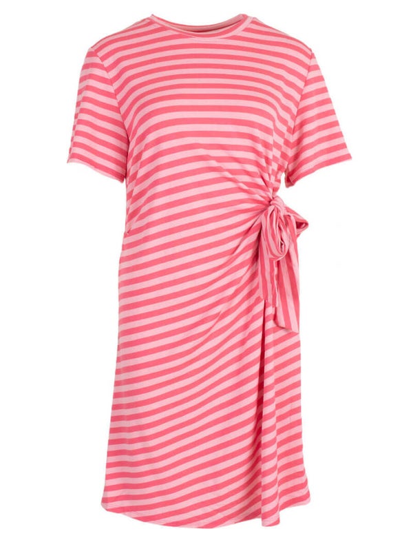 Jurk streepjes - roze