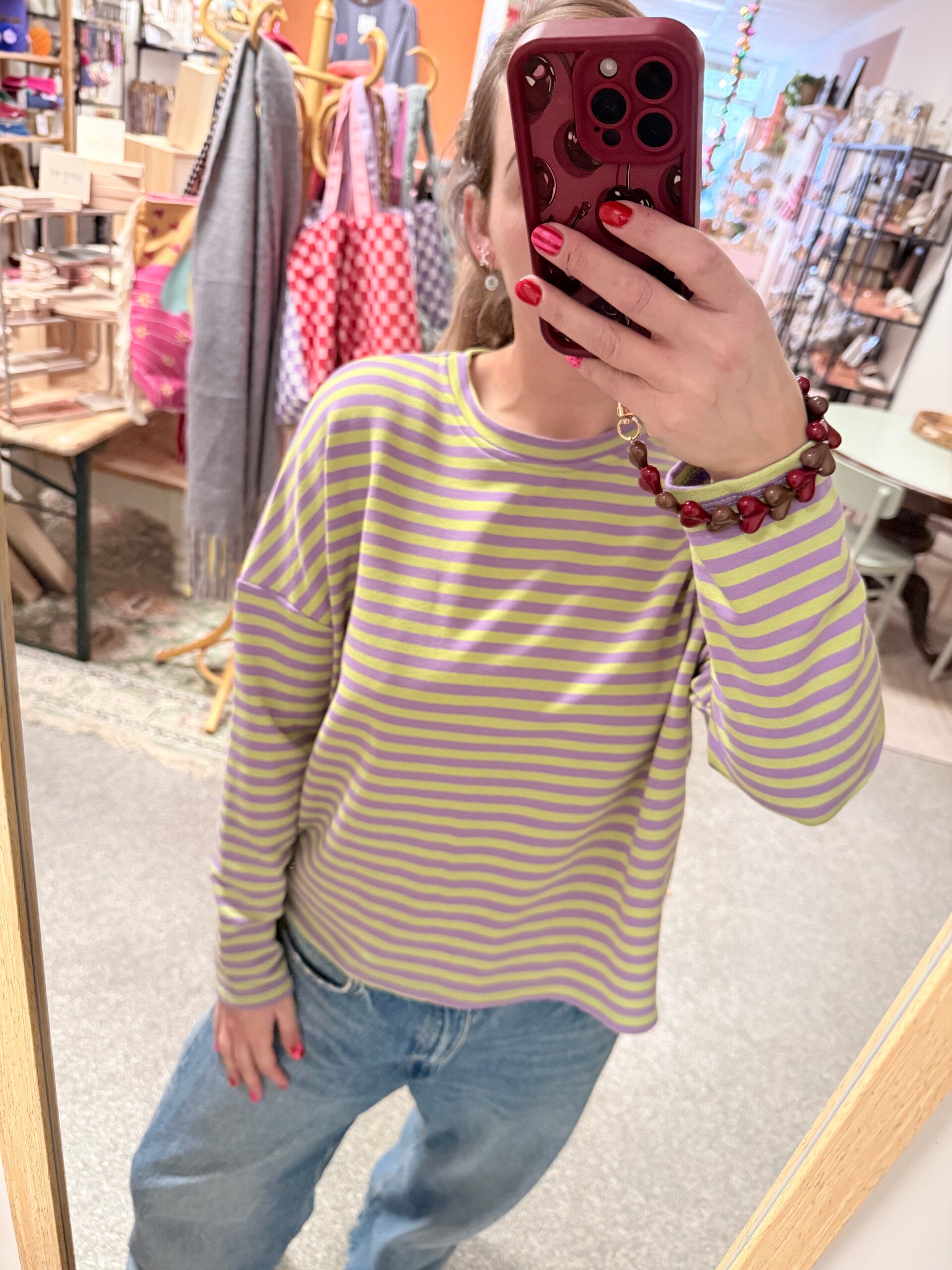 Longsleeven groen/paars