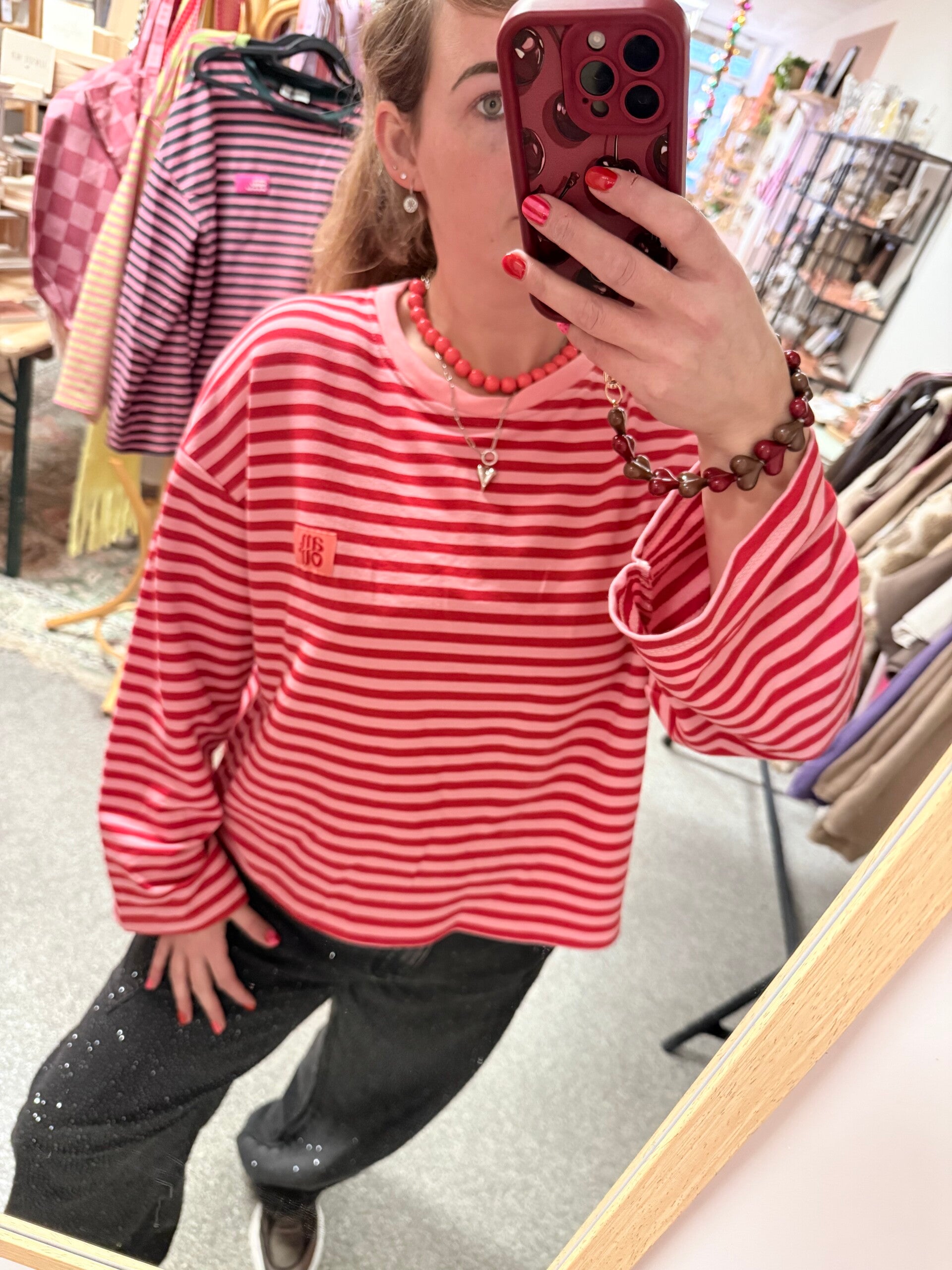 Longsleeve rood/roze