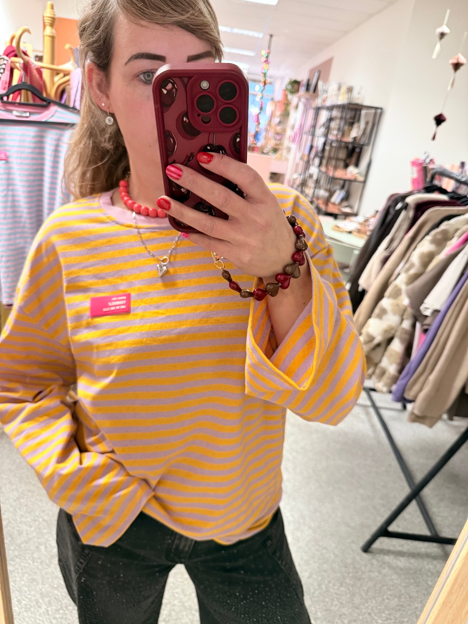 Longsleeve geel/lila