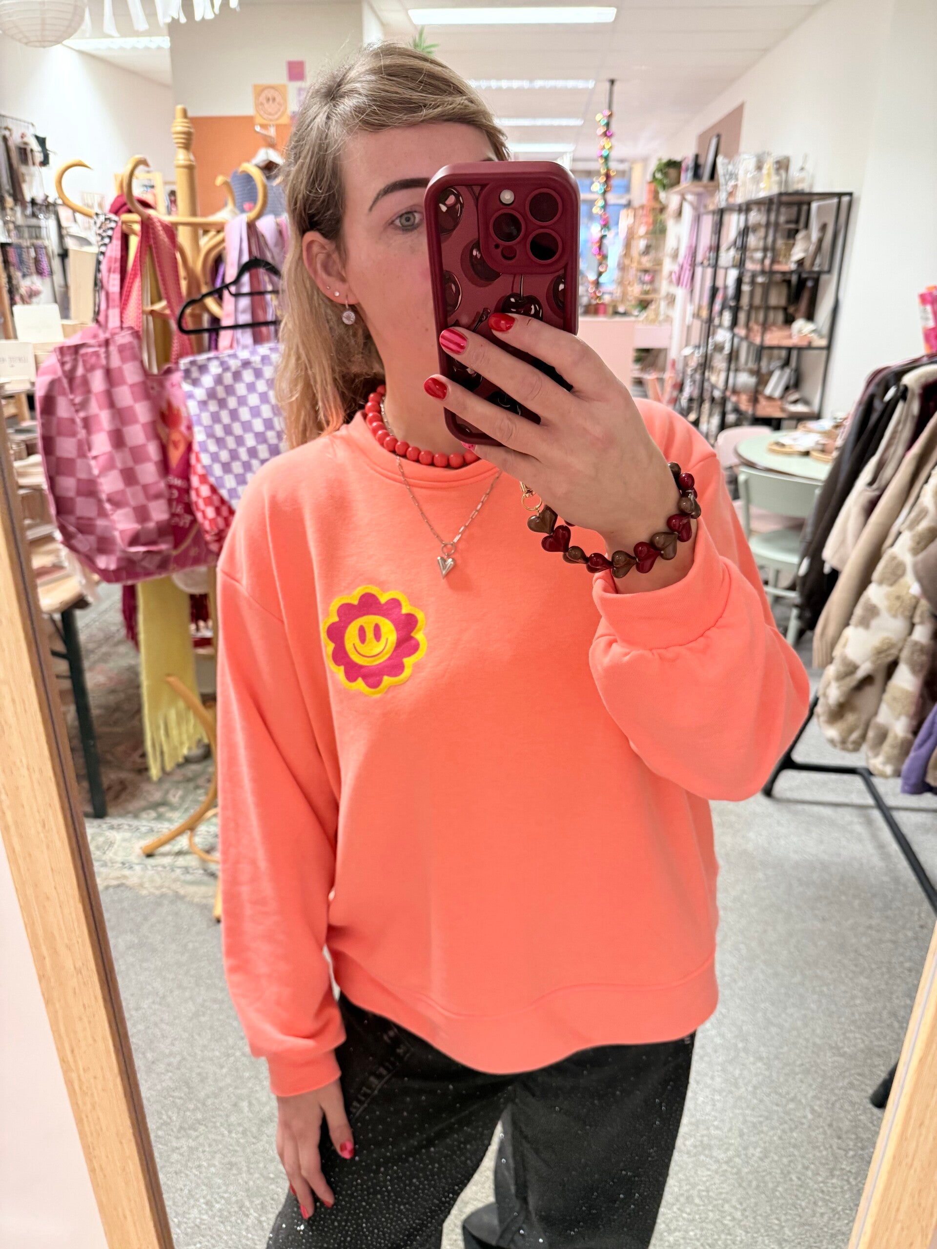 Sweater SMILE perzik