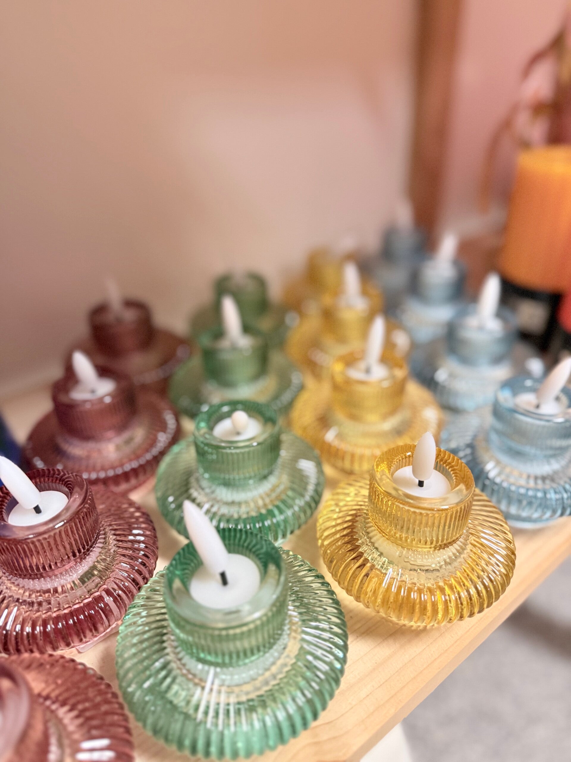 Ledkaars kandelaar diverse kleuren