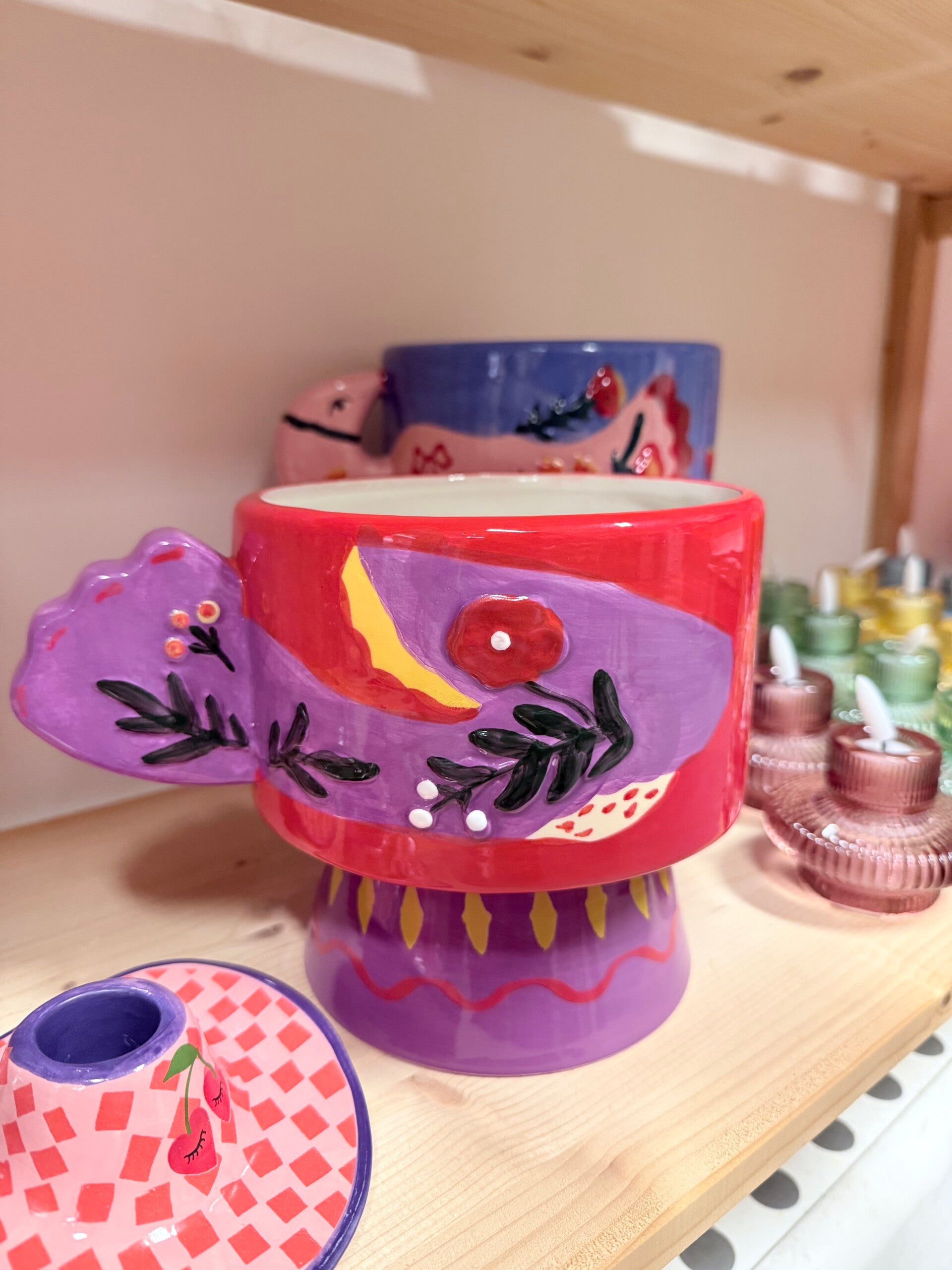 Vaas dukdove rood/paars