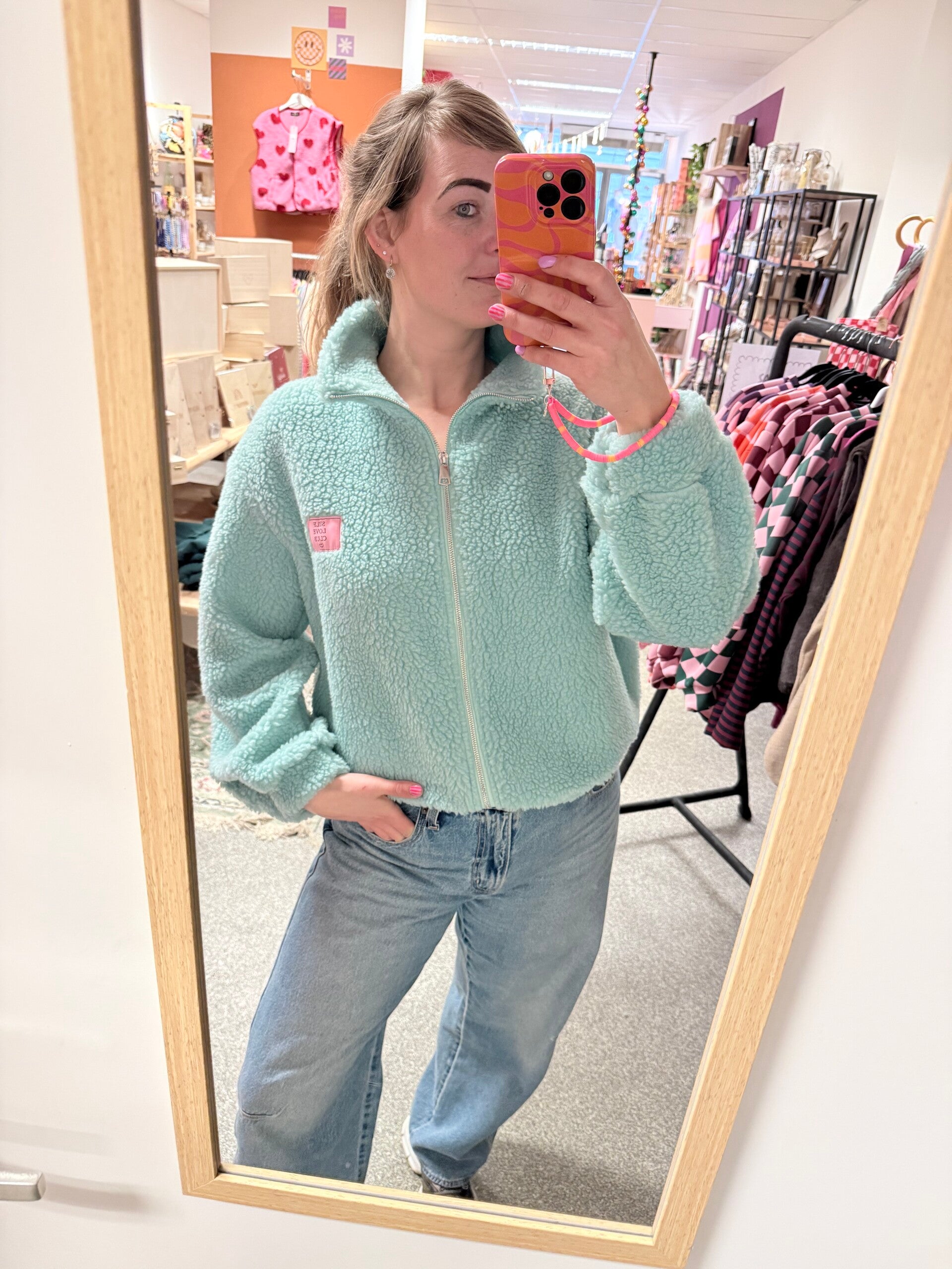 Teddy jasje mintgroen