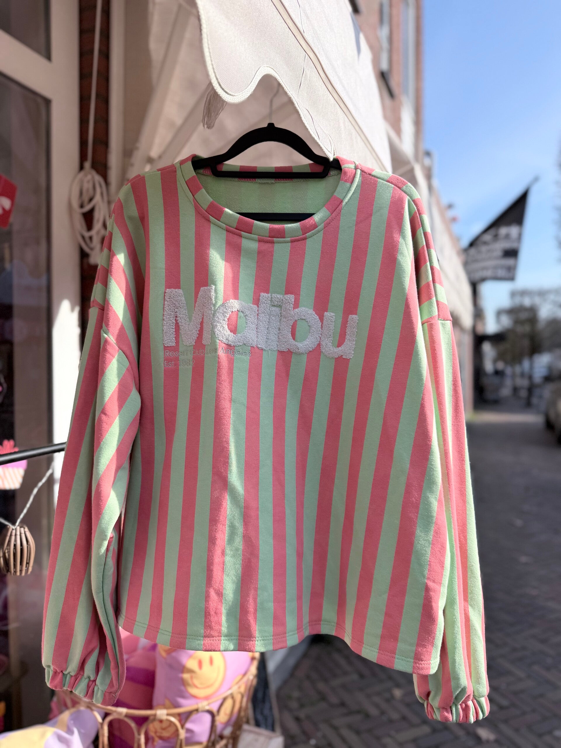 Sweater Malibu groen/perzik