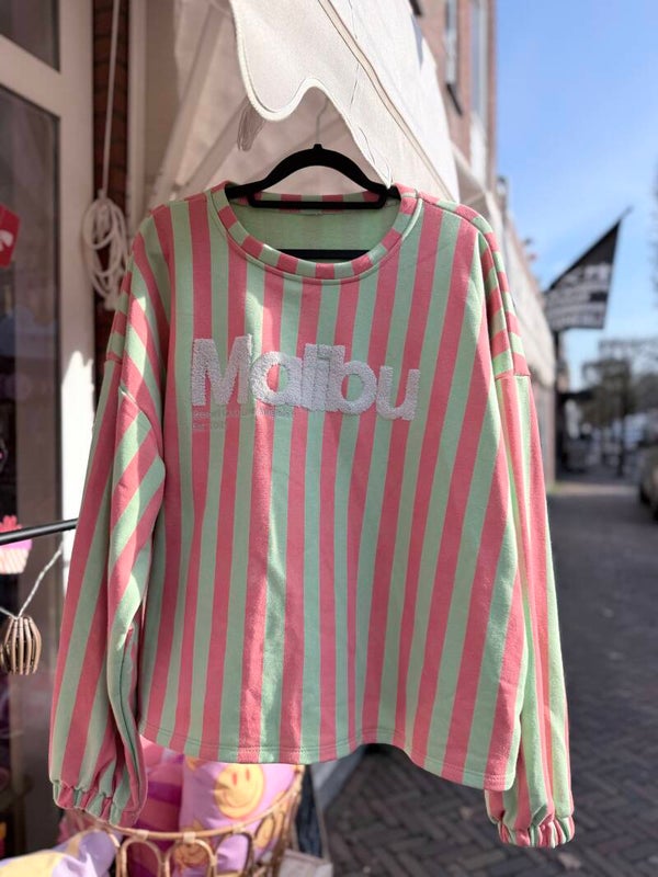 Sweater Malibu groen/perzik