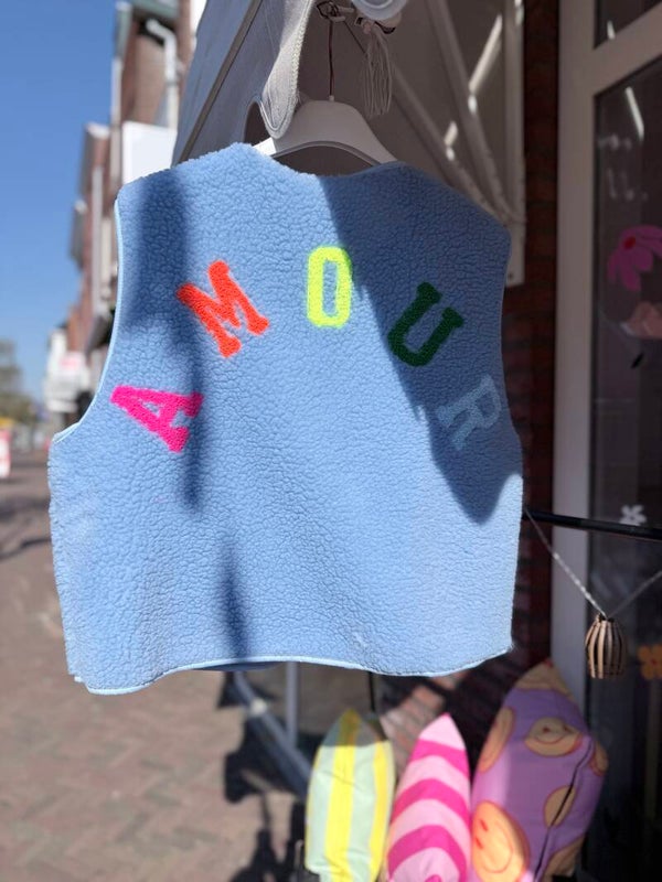 Teddy vest Amour - Blauw