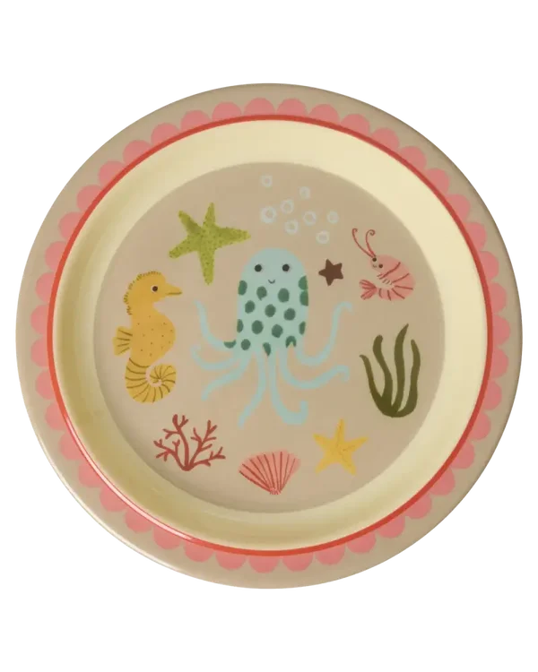 Melamine kinder lunch bord - Coral ocean print