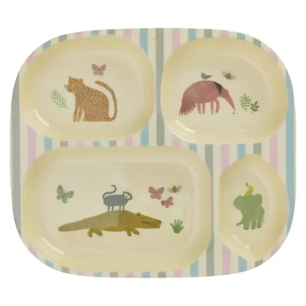 Kinder bord 4 compartimenten - Sweet jungle print