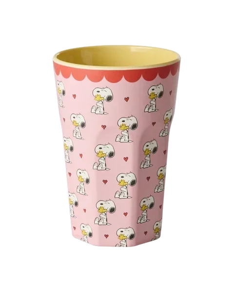 Grote kidsbeker - Roze - Snoopy print