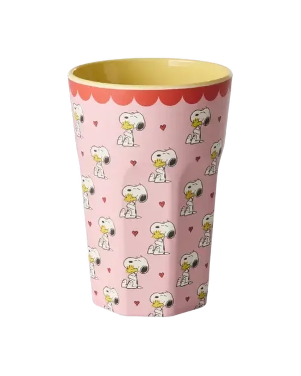 Grote kidsbeker - Roze - Snoopy print