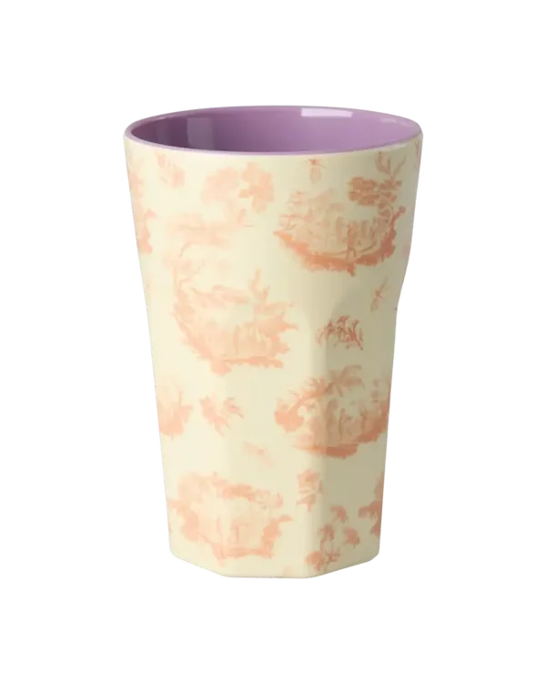 Grote beker - Crème - Toile de Rice print