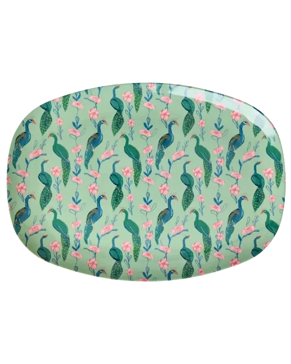 Groot rechthoekig dinerbord - Peacock