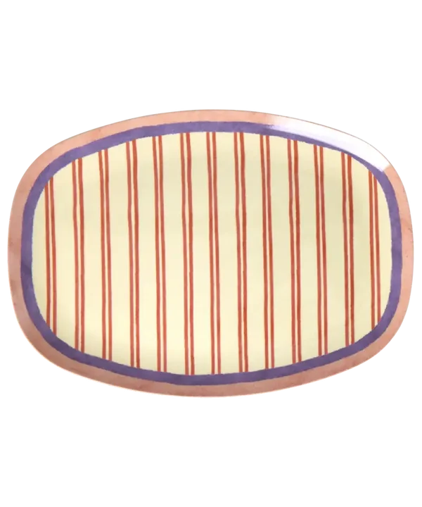 Groot rechthoekig dinerbord - Stripey love