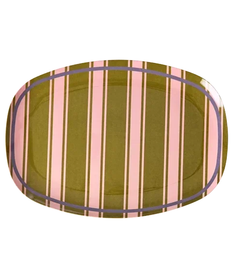 Groot ovaal dinerbord - Stripe delight