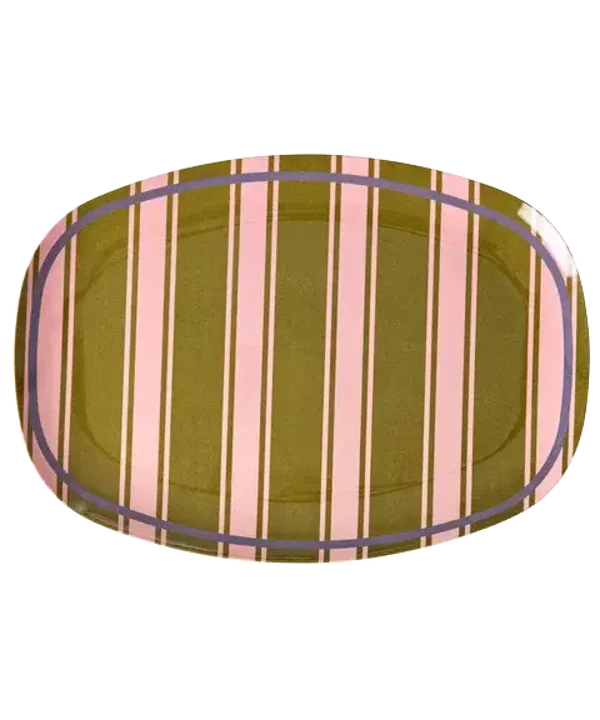 Groot ovaal dinerbord - Stripe delight