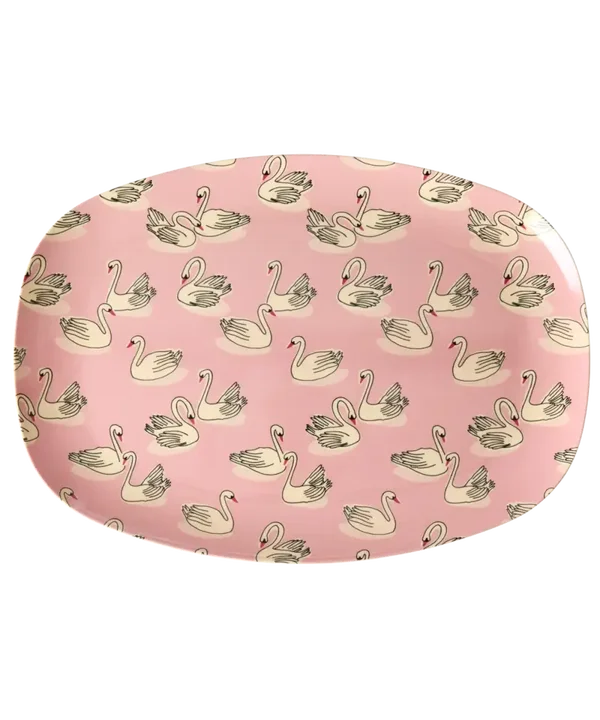 Groot ovaal dinerbord - Swan in Paris