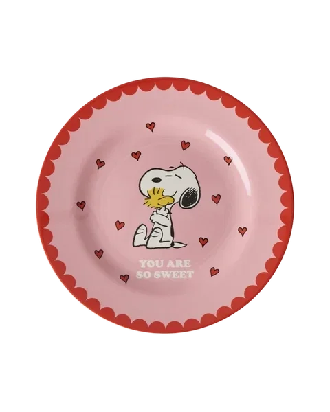 Kinderbord - roze - snoopy print