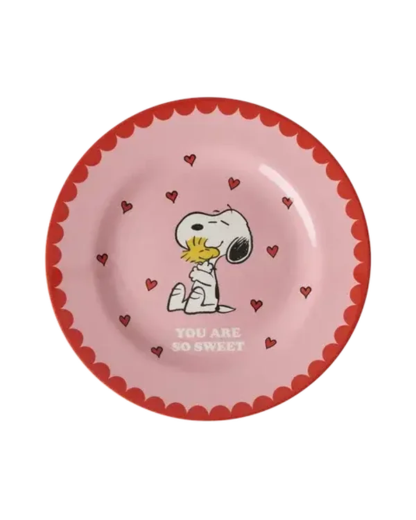 Kinderbord - roze - snoopy print
