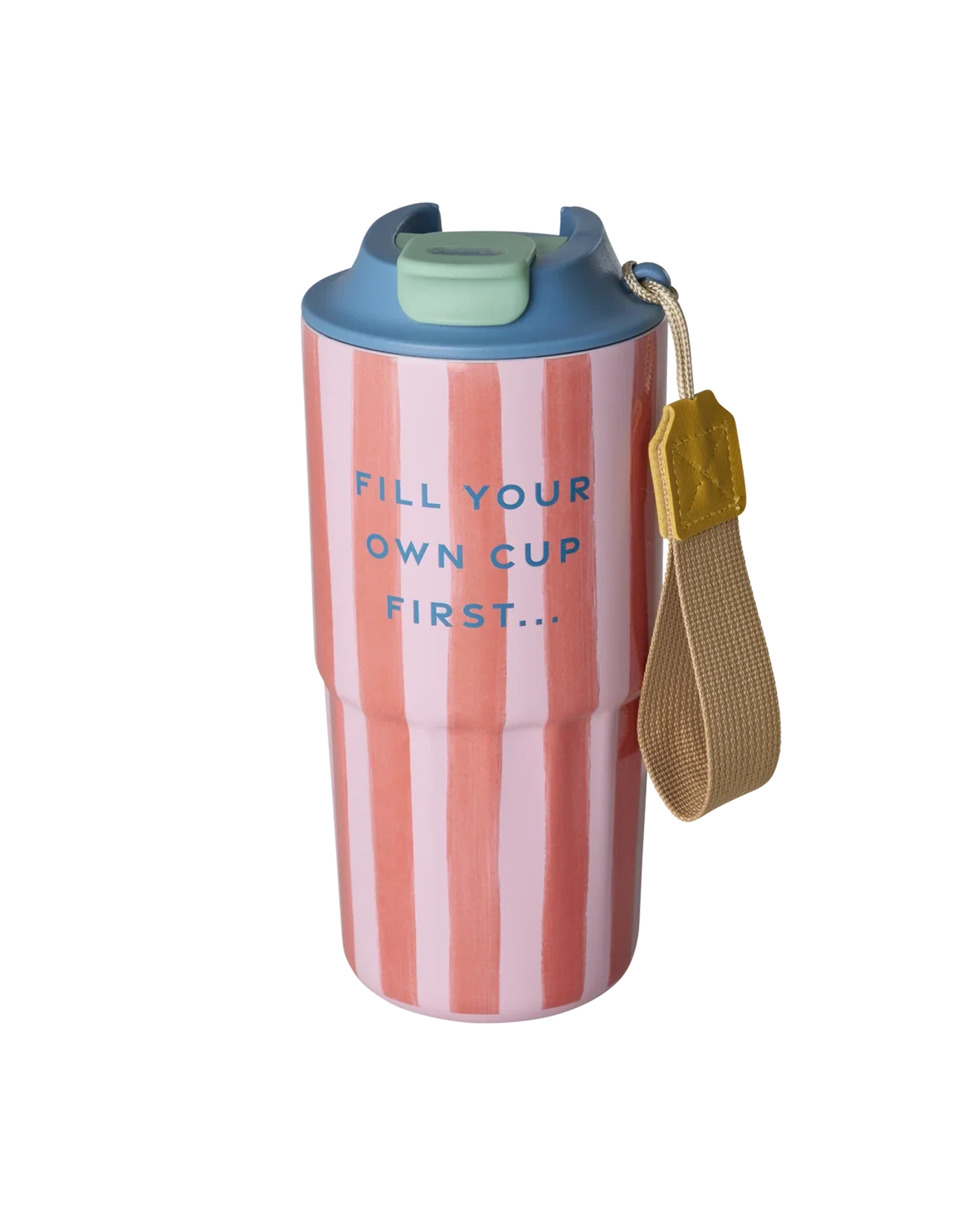 Roestvrijstalen Thermobeker - Roze - Organic Stripes Print