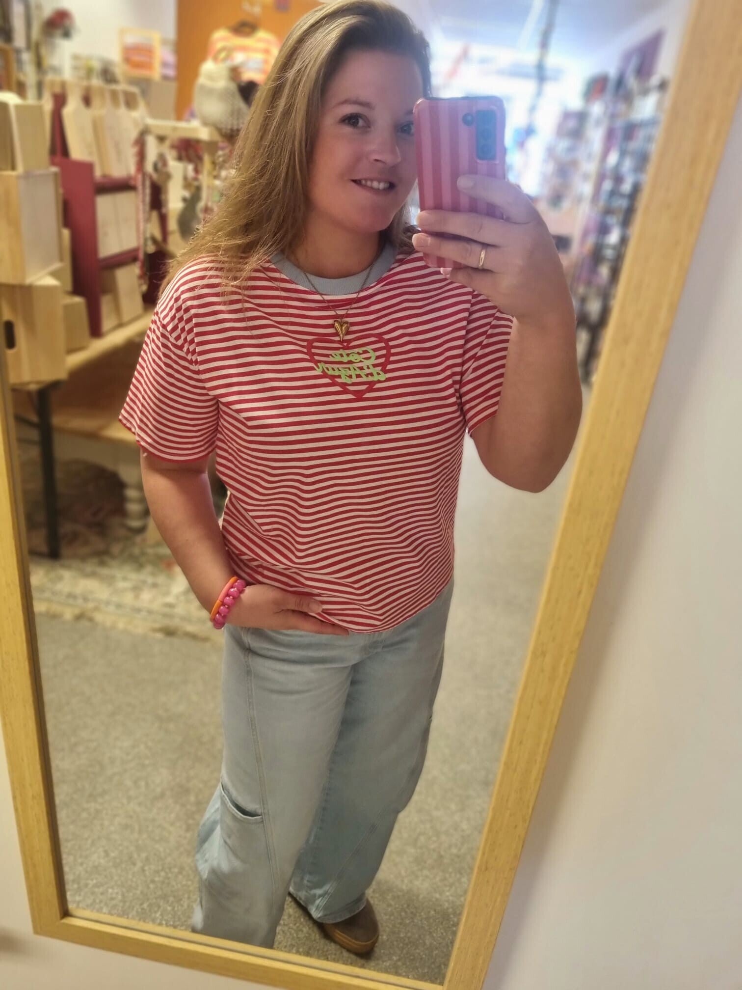 T-shirt streep Cote d'Azur - rood