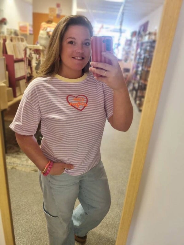 T-shirt streep Cote d'Azur - lila