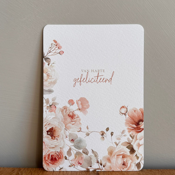 Kaart bloemen | van harte gefeliciteerd