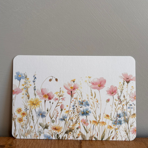 Kaart lentebloemen blanco