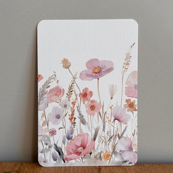 Kaart bloemen | Blanco
