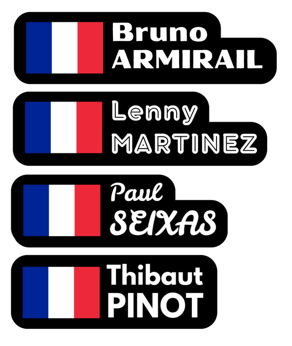 Stickers Nom + Prénom Modèles 1, 2, 3, 4