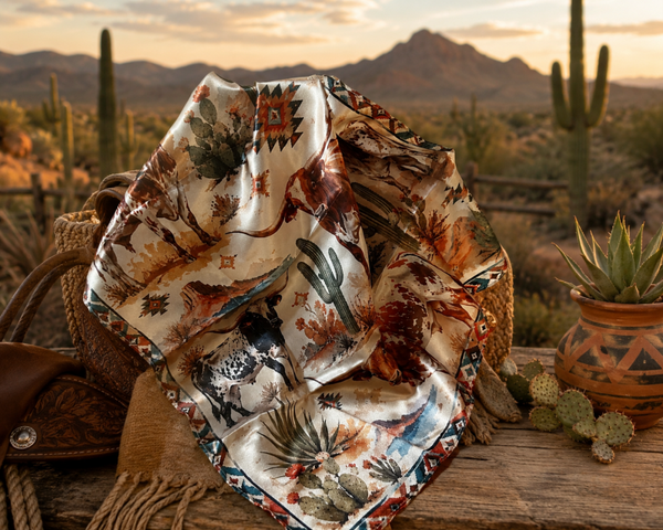 Western Design Scarf – 20" x 20"