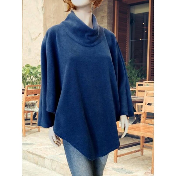 PULL PONCHO SEVERINE LAINE POLAIRE 100 % FABRIQUE EN FRANCE